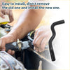 Black rubber radiator hose with brass clamp being installed on a toyota prado 2002 engine