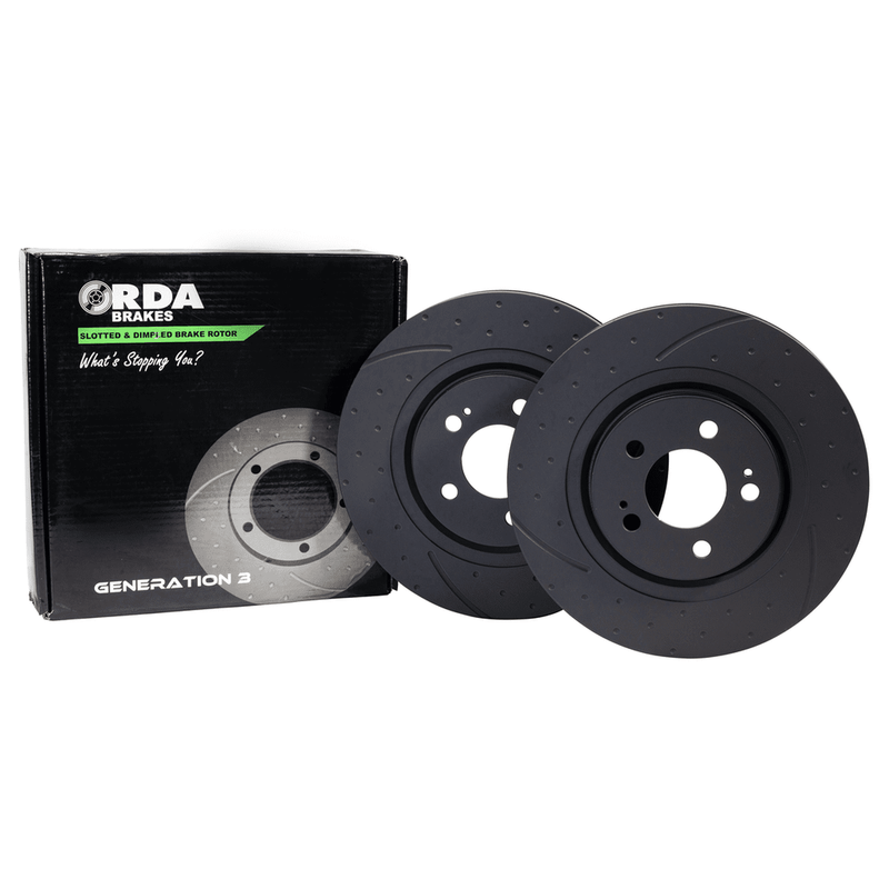 RDA Slotted And Dimpled Brake Rotor Pair 315mm Rear