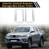 Silver metallic central armrest storage box cover trims for rear a c air outlet vent covers toyota tundra 2022 2024