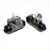Rear brake cylinder for mitsubishi minicab mighty mits van gray metallic with black rubber end caps and threaded fittings