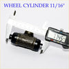 Black metal rear brake cylinder for Mitsubishi Minicab measured 11/16 inch with digital caliper