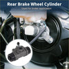Gray metallic rear brake wheel cylinder with black rubber fittings and threaded bolt for toyota 4runner back side