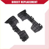 Black plastic rear bumper bracket for Toyota Highlander 2008-2013 with molded ridges and circular cutouts backside view