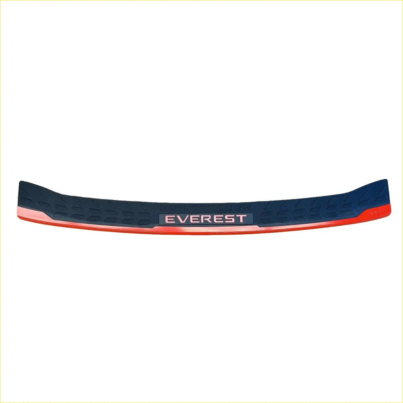 Navy blue and red rubber rear bumper guard step pad with everest branding for ford everest 2022 and newer