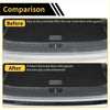 Black rubber rear bumper topper with textured surface and molded edges for Toyota Sienna 2011-2020 silver tone