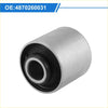Silver metallic rear control arm suspension bushing for toyota land cruiser with black rubber lining and central bore