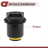 Rear crossmember axle beam bushing for toyota sienna with black rubber engine mount and yellow base shown from back side