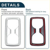 Rear cup holder cover for toyota harrier 80 series with silver and red metallic trim and self-adhesive backing