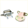 Silver metal rear door hinge lh assembly with threaded bolts and pink bracket for toyota hilux ute 1991-1997