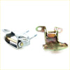 Silver and brass metal rear door hinges lh with bolted design for toyota hilux ute 1991-1997 shown from back side