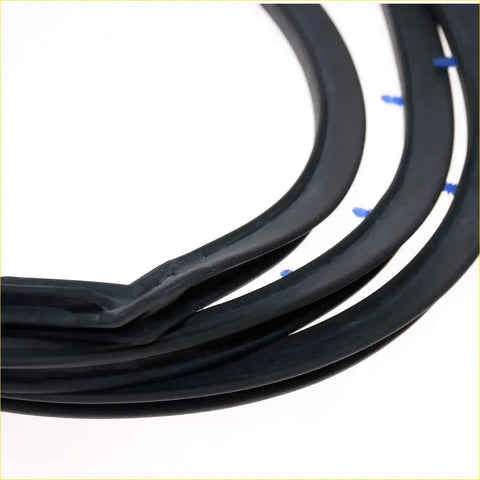 Black rubber rear door inner weatherstrip with blue adhesive tabs for Nissan Datsun 230 240C 260C 1971-1975