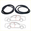 Black rubber rear door weatherstrip with yellow and blue dots for mitsubishi chrysler sigma colt galant windows