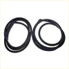 Black rubber rear door weatherstrip with yellow and blue tabs for Mitsubishi Chrysler sigma colt galant