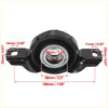Black rubber and metal rear driveshaft center support bearing for toyota rav4 2000-2005 with dimensional markings
