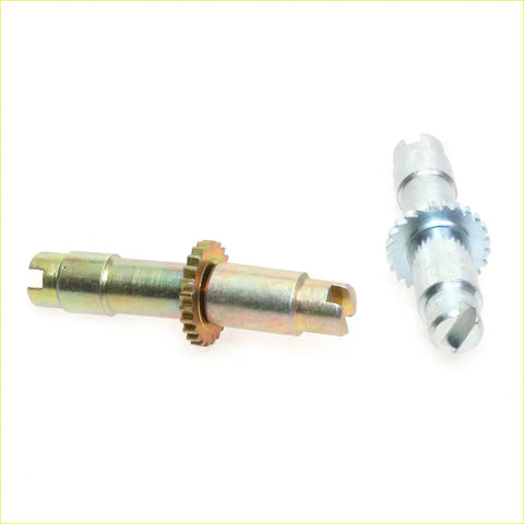 Rear drum brake shoes adjuster for toyota hilux 1988-1997 showing two metallic gear-like fasteners in gold and silver