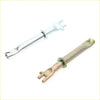 Two metallic rear drum brake shoes adjuster hinge pins in silver and brass finish for toyota hilux 4x4 1983-1985