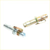 Two metallic quick-connect couplings in silver and brass for rear drum brake shoes adjuster toyota hilux rn20 rn25