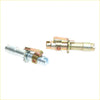 Two metallic air hose connectors silver and gold finish with spring clip for rear drum brake shoes adjuster set toyota hilux