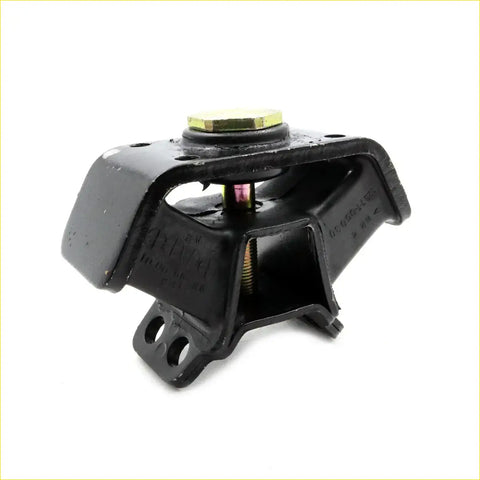 Black rubber rear engine mount for Toyota Hilux 1983-1988 with brass-colored hex bolt and threaded rod visible
