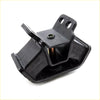 Black painted metal rear engine mount with threaded bolt and mounting holes for toyota hilux 1988-1997 backside view