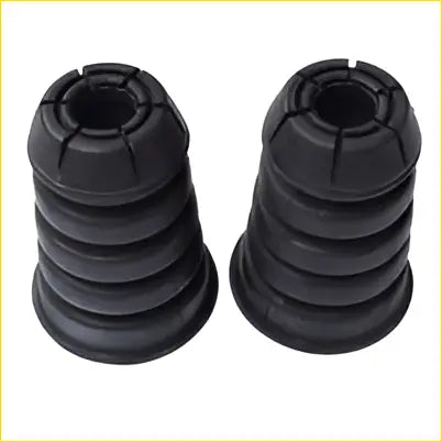 Black rubber rear extended bump stop bushings with ribbed texture and hollow centers for nissan patrol gu gq y61 y60