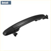 Black plastic rear exterior door handle for toyota sienna 2004-2010 with textured grip and molded mounting brackets back view
