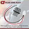 Gray plastic rear fog light socket with red and black wires for easy plug-and-play installation on Toyota Land Cruiser