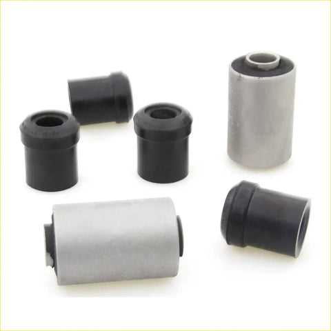 Rear front spring rubber bush set for datsun nissan 620 ute 1972-1979 black and silver with metal inserts