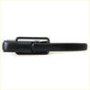 Black plastic rear gate lock handle with glossy finish and metal latch for toyota hilux 1972-1979 back side view