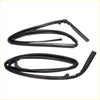 Black rubber rear glass run channel set for Toyota Hilux windows showing seals for models RN85 YN85 YN86 RN106