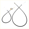Black rear hand parking brake cable with metallic connectors for Toyota Hilux 2004-2015 shown from the back side