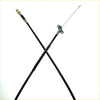 Black rear hand parking brake cable set for Toyota Hilux 2004-2015 with metallic ends and threaded shaft shown from back