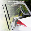 Black rear hatch lift supports for Toyota Sienna 2011-2020 with sleek cylindrical design and metallic finish shown from back side