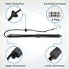 Black automotive gas spring with 6-pin terminal connector and wire port for rear left power liftgate support toyota rav4 2013-2018