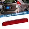 Rear left side bumper reflector for toyota prius 2012-2019 with red textured translucent surface and black bracket back view