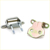 Rear lh door hinges for toyota hilux 1986 showing silver and pink metallic metal brackets with threaded bolts