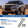 Black tailgate power lift support arms with mounting brackets for rear left and right Toyota Fortuner 2015-2020 back side view