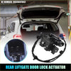 Black rear view of rear liftgate door lock actuator with wiring and connectors for toyota prius 2010-2015