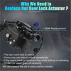 Black plastic rear liftgate door lock actuator with blue electrical connector and wiring for toyota prius 2010-2015