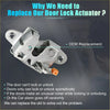Rear liftgate door lock actuator for toyota tacoma 2005-2006 silver metal with orange plastic connector back view