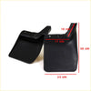 Black rubber rear mud guard flaps with molded edges and mounting holes for nissan navara d22 1997-2004