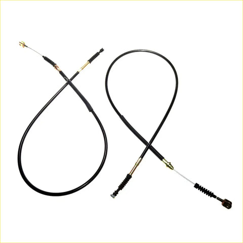 Black rear parking brake cable set with gold metal fittings and black rubber boots for toyota hilux 2wd dlx 1988-1997