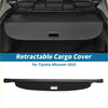 Black retractable rear cargo cover for toyota 4runner 2025 in gloss black shown from the back side