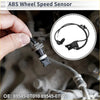 Rear right black abs wheel speed sensor for toyota venza 2009 to 2015 with coiled cable in hand near engine bay