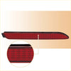 Rear right bumper reflector light cover for toyota rav4 2019-2023 with red rectangular led tail light and black trim visible from back side