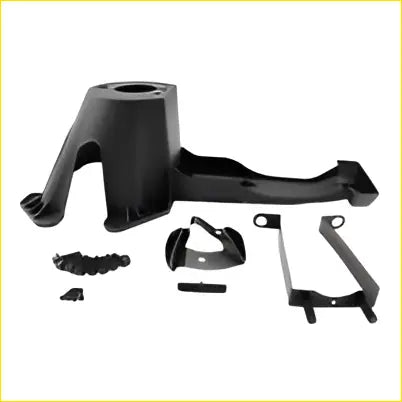 Black plastic rear spare tire holder bracket kit with metal hardware for jeep wrangler jk 2007-2018 back side view