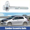 Silver metallic camber eccentric rear suspension toe adjust bolt with hex head and threaded shaft for toyota matrix