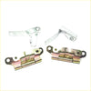 Set of four metal rear tailgate hinges for toyota hilux double cab 2005-2015 with silver finish and one gold-toned center