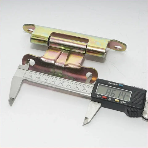 Galvanized metal rear tail gate hinge set for toyota hilux revo 2015-2023 with brass finish and digital caliper measurement