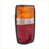 Black-framed rear tail light left for toyota hilux 1984-1988 with amber clear and red lenses shown from back side